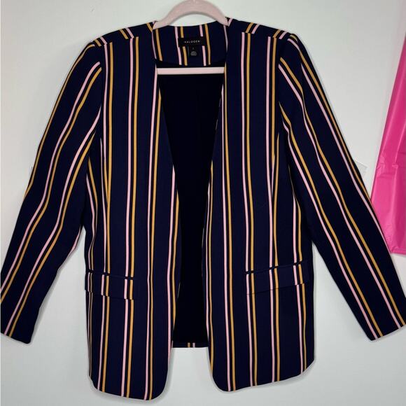 Halogen Yellow and Pink Stripped Navy Blazer from Halogen Size L - Picture 1 of 7